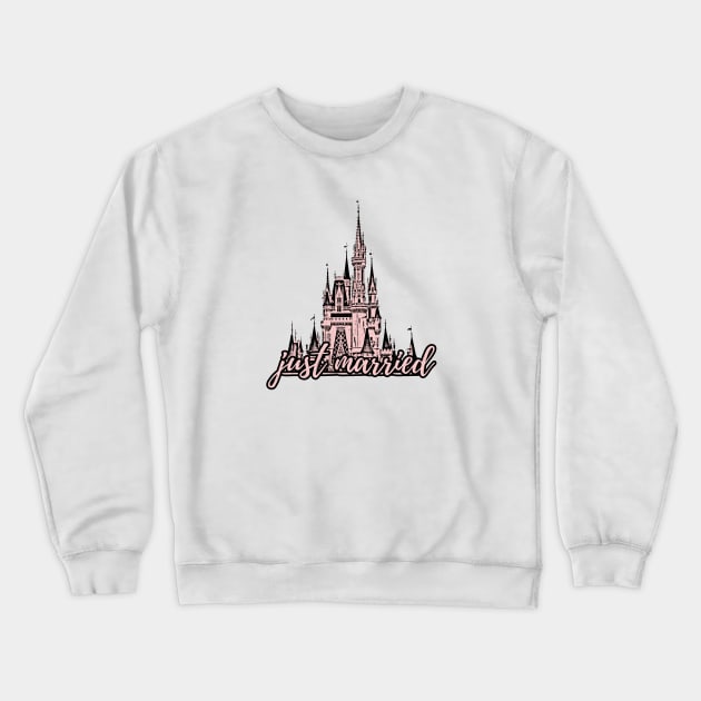 Just Married Magic Castle Millennial Pink Crewneck Sweatshirt by FandomTrading